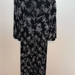 Floral Black and White Maxi Dress